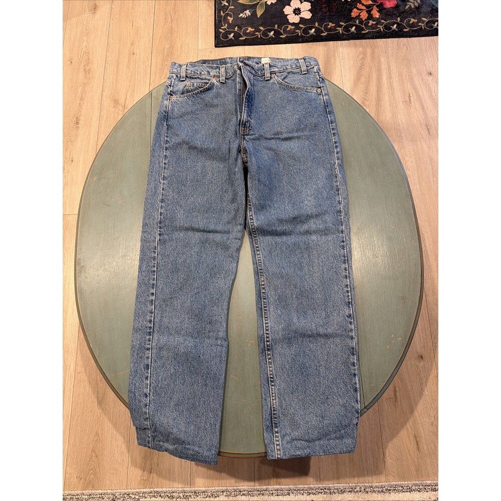 Men's Vintage Levi's 505 Orange Tab Jeans Size 36x34 Straight Leg Blue Denim - Picture 1 of 10